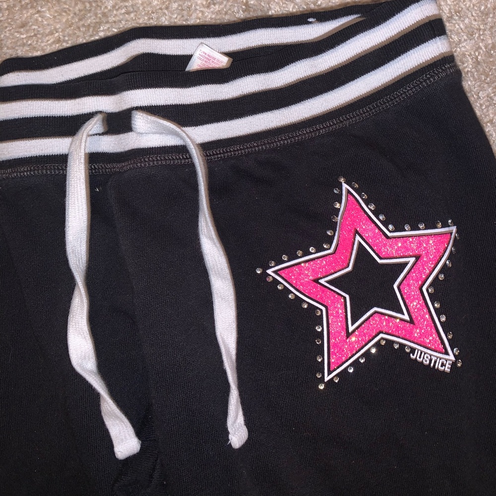 Justice Girl Black & Pink Dance Sweatpants size 16 - Picture 5 of 8